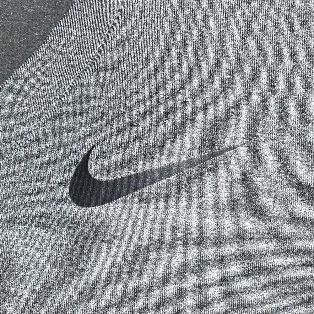 Nike Pro Women's Long Sleeve V-Neck Top - Light Gray with Black Swoosh - Picture 2 of 7